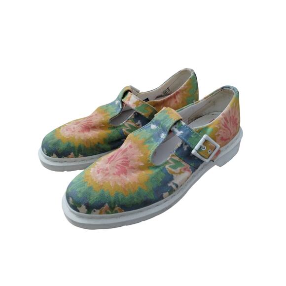 Dr. Martens Women size 11 Canvas  V Polley MTD Multi Color Artsy Boho Oxfords - Picture 3 of 6